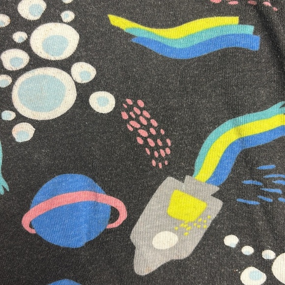 Okie Dokie 3T Space Theme Kids Matching cuffed Pajamas - Black and Blue. GUC. - Picture 3 of 7